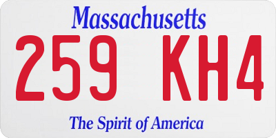 MA license plate 259KH4