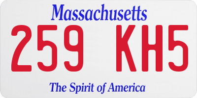 MA license plate 259KH5