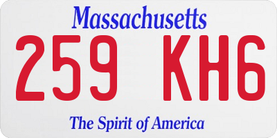 MA license plate 259KH6