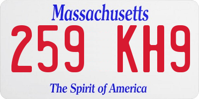 MA license plate 259KH9