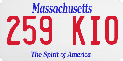 MA license plate 259KI0
