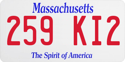 MA license plate 259KI2