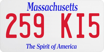 MA license plate 259KI5