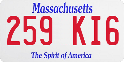 MA license plate 259KI6
