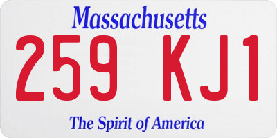 MA license plate 259KJ1