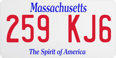 MA license plate 259KJ6