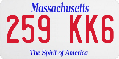 MA license plate 259KK6