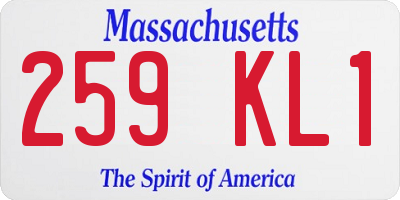 MA license plate 259KL1