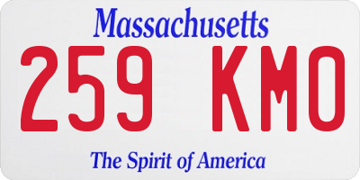 MA license plate 259KM0