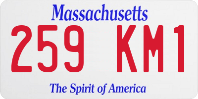 MA license plate 259KM1