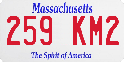 MA license plate 259KM2