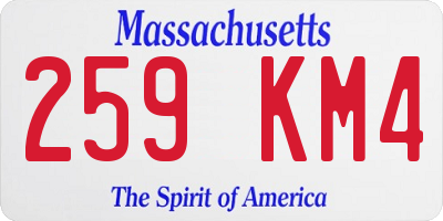 MA license plate 259KM4