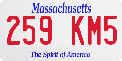 MA license plate 259KM5