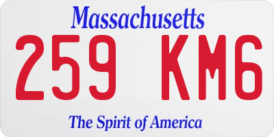MA license plate 259KM6