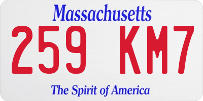 MA license plate 259KM7