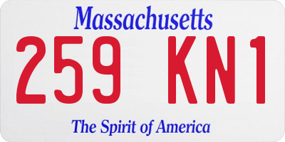 MA license plate 259KN1