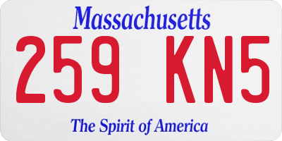 MA license plate 259KN5