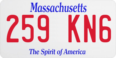 MA license plate 259KN6