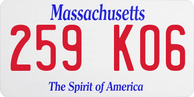 MA license plate 259KO6