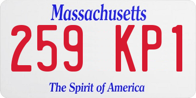 MA license plate 259KP1