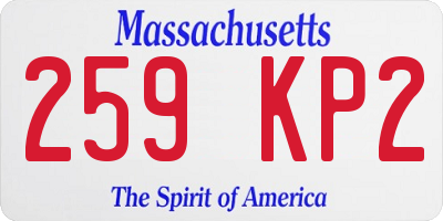 MA license plate 259KP2