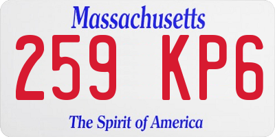 MA license plate 259KP6