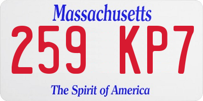 MA license plate 259KP7