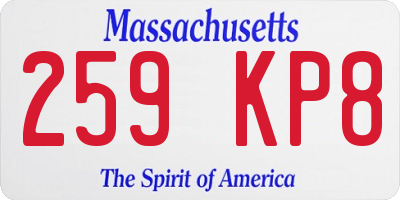 MA license plate 259KP8