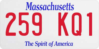 MA license plate 259KQ1