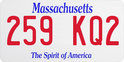 MA license plate 259KQ2