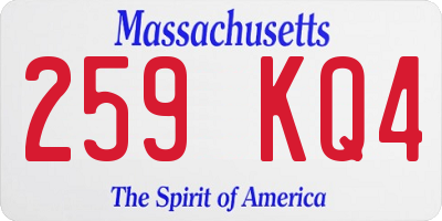 MA license plate 259KQ4
