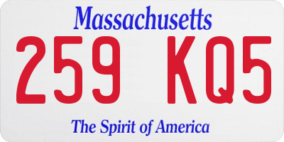 MA license plate 259KQ5