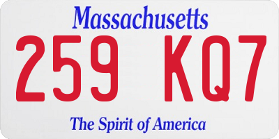 MA license plate 259KQ7