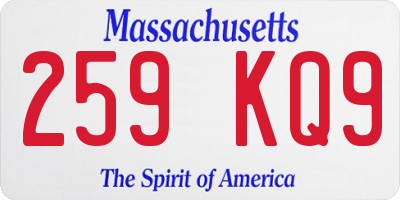 MA license plate 259KQ9