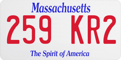 MA license plate 259KR2