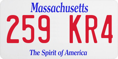 MA license plate 259KR4