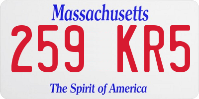MA license plate 259KR5