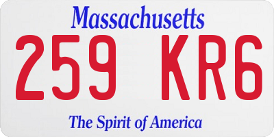 MA license plate 259KR6