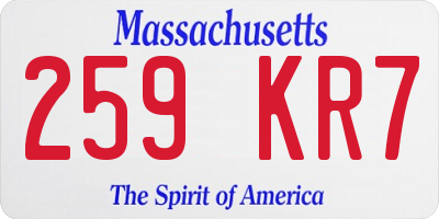 MA license plate 259KR7