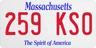 MA license plate 259KS0