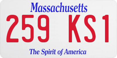 MA license plate 259KS1