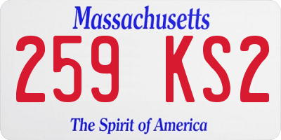 MA license plate 259KS2