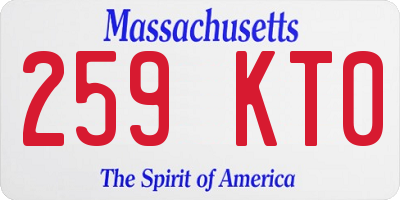 MA license plate 259KT0