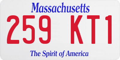 MA license plate 259KT1
