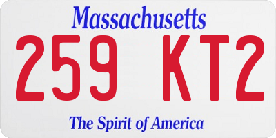 MA license plate 259KT2
