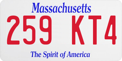 MA license plate 259KT4