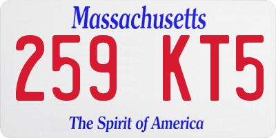 MA license plate 259KT5