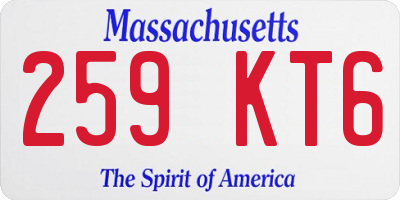 MA license plate 259KT6