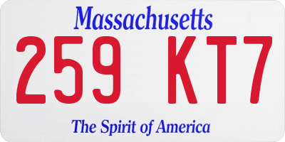 MA license plate 259KT7