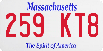 MA license plate 259KT8